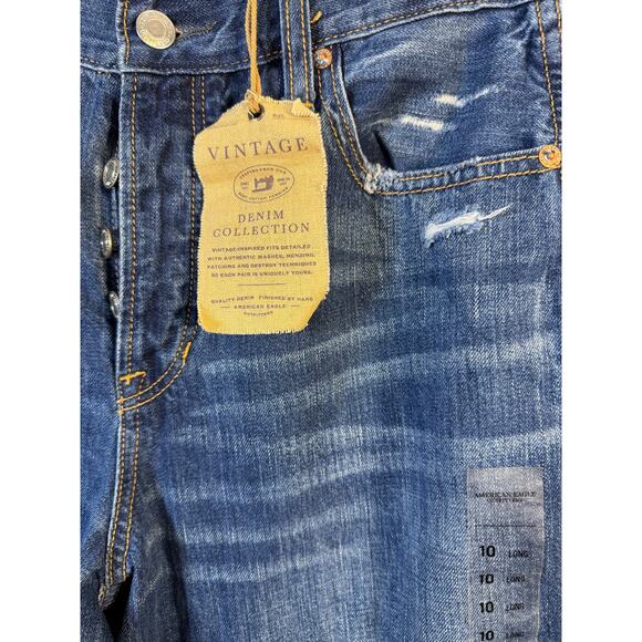 NWT American Eagle Outfitters Vintage Hi-Rise Flare Button Fly Jeans Size 10 - Picture 6 of 14